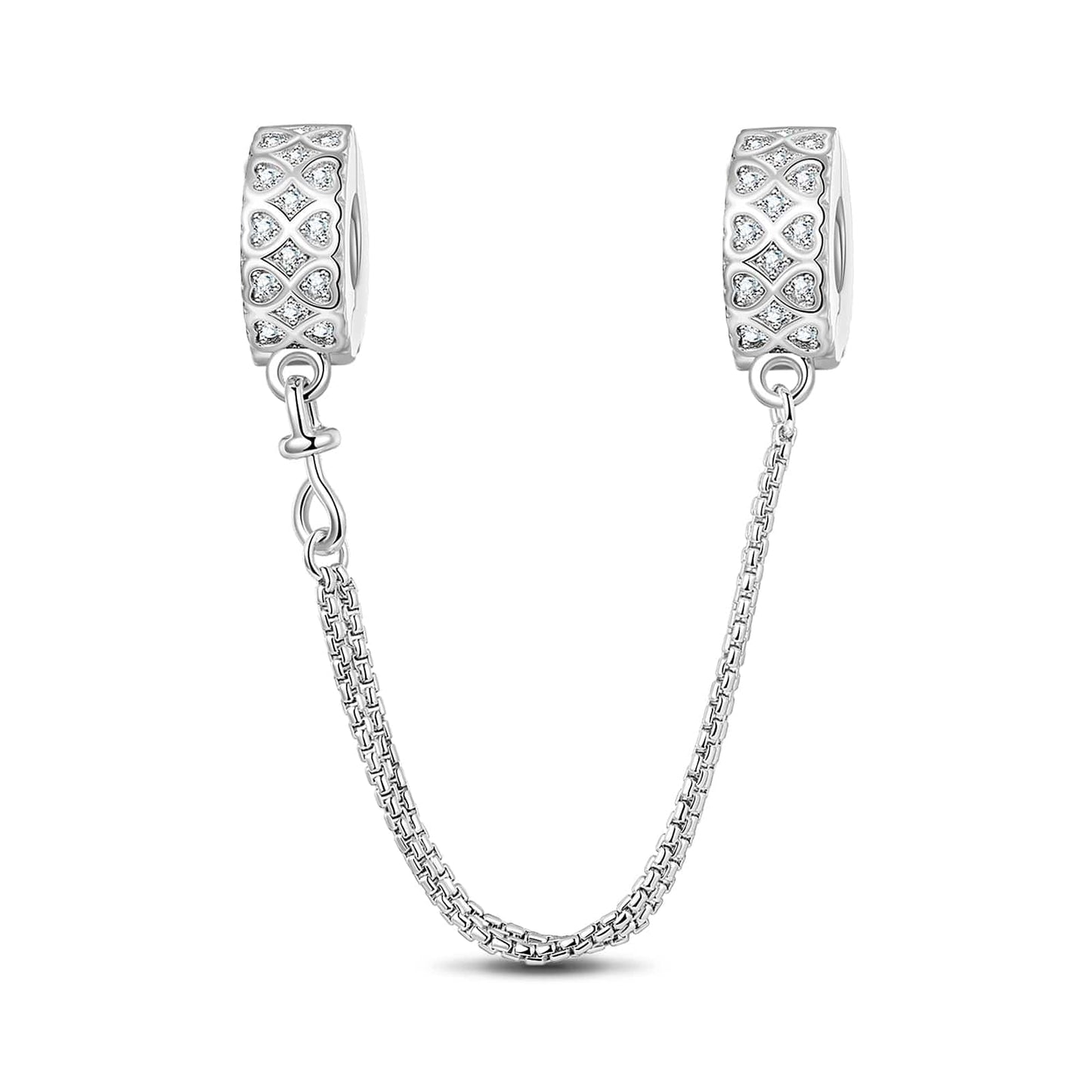 Sterling Silver Connection of Love Safety Chain In Silver Plated