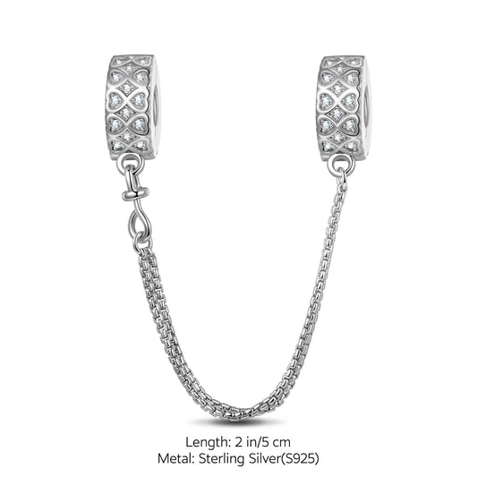 gona- Sterling Silver Connection of Love Safety Chain In White Gold Plated