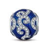 Sterling Silver Eternal Love Charms With Enamel In White Gold Plated