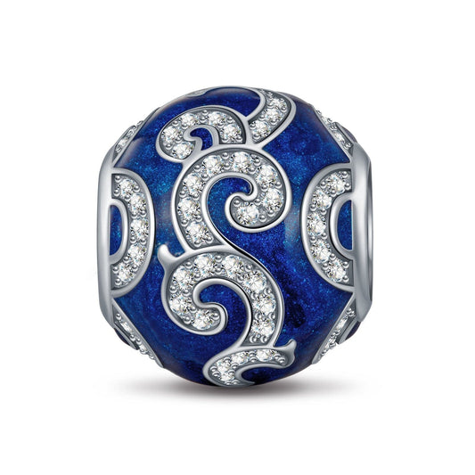 gona- Sterling Silver Eternal Love Charms With Enamel In White Gold Plated