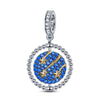 Sterling Silver Meteor Streaks Dangle Charms In White Gold Plated