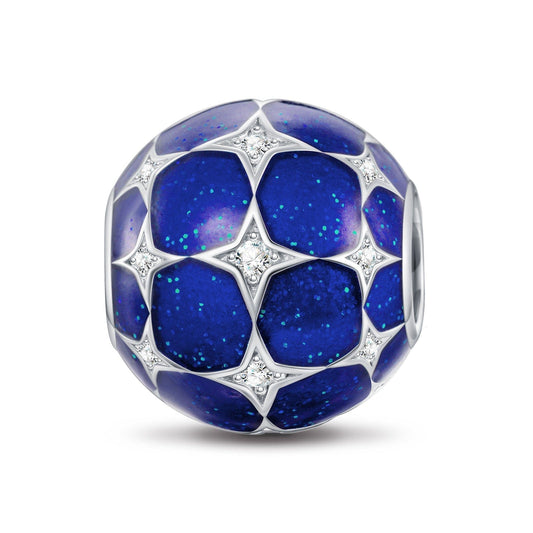 gona- Sterling Silver Starry Night Charms With Enamel In White Gold Plated