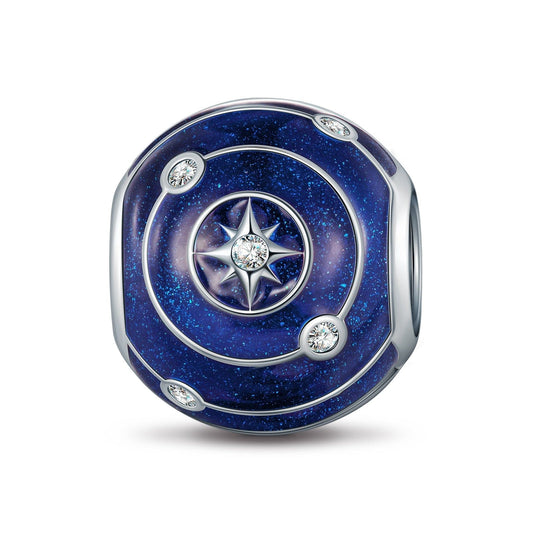 gona- Sterling Silver Solar System Charms With Enamel In White Gold Plated