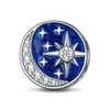 Sterling Silver Mysterious Galaxy Charms With Enamel In White Gold Plated