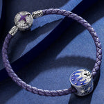 Sterling Silver Mysterious Galaxy Charms With Enamel In White Gold Plated