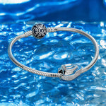 Sterling Silver Blue Luxury Cruise Charms With Enamel In White Gold Plated