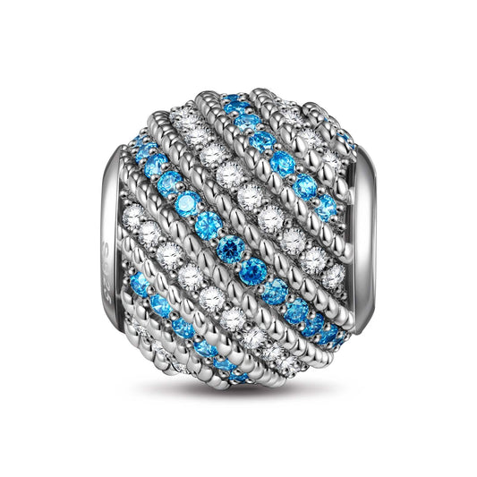 gona- Sterling Silver Waves Charms In Blackened 925 Sterling Silver Plated