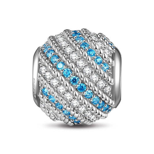 gona- Sterling Silver Waves Charms In White Gold Plated