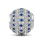 Sterling Silver Starburst Charms With Enamel In White Gold Plated