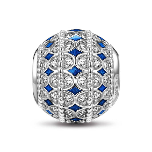 gona- Sterling Silver Starburst Charms With Enamel In White Gold Plated