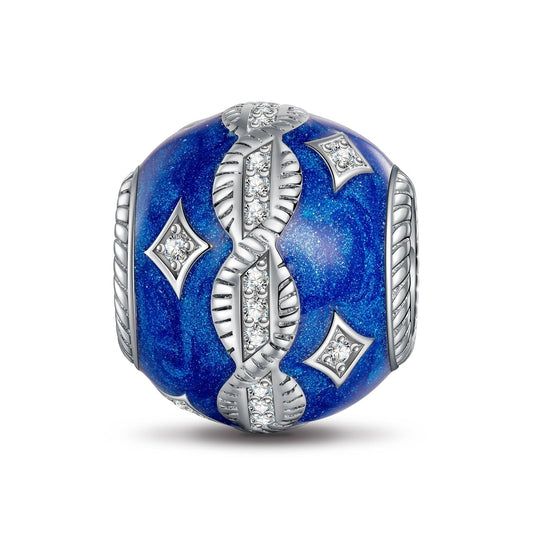 gona- Sterling Silver Infinite Love Charms With Enamel In White Gold Plated