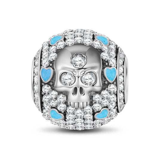 gona- Sterling Silver Halloween & Skull Charms With Enamel In Blackened 925 Sterling Silver