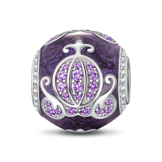 gona- Sterling Silver Pumpkin Carriage With Enamel In White Gold Plated