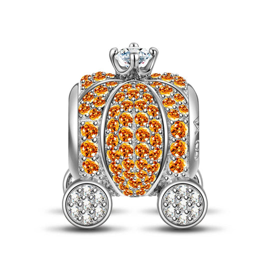 gona- Sterling Silver Magnificent Carriage Charms In White Gold Plated