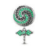 Sterling Silver Green Lollipop Dangle Charms In Blackened 925 Sterling Silver