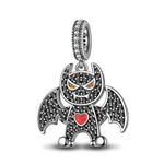 Sterling Silver Batman Black Dangle Charms In Blackened 925 Sterling Silver