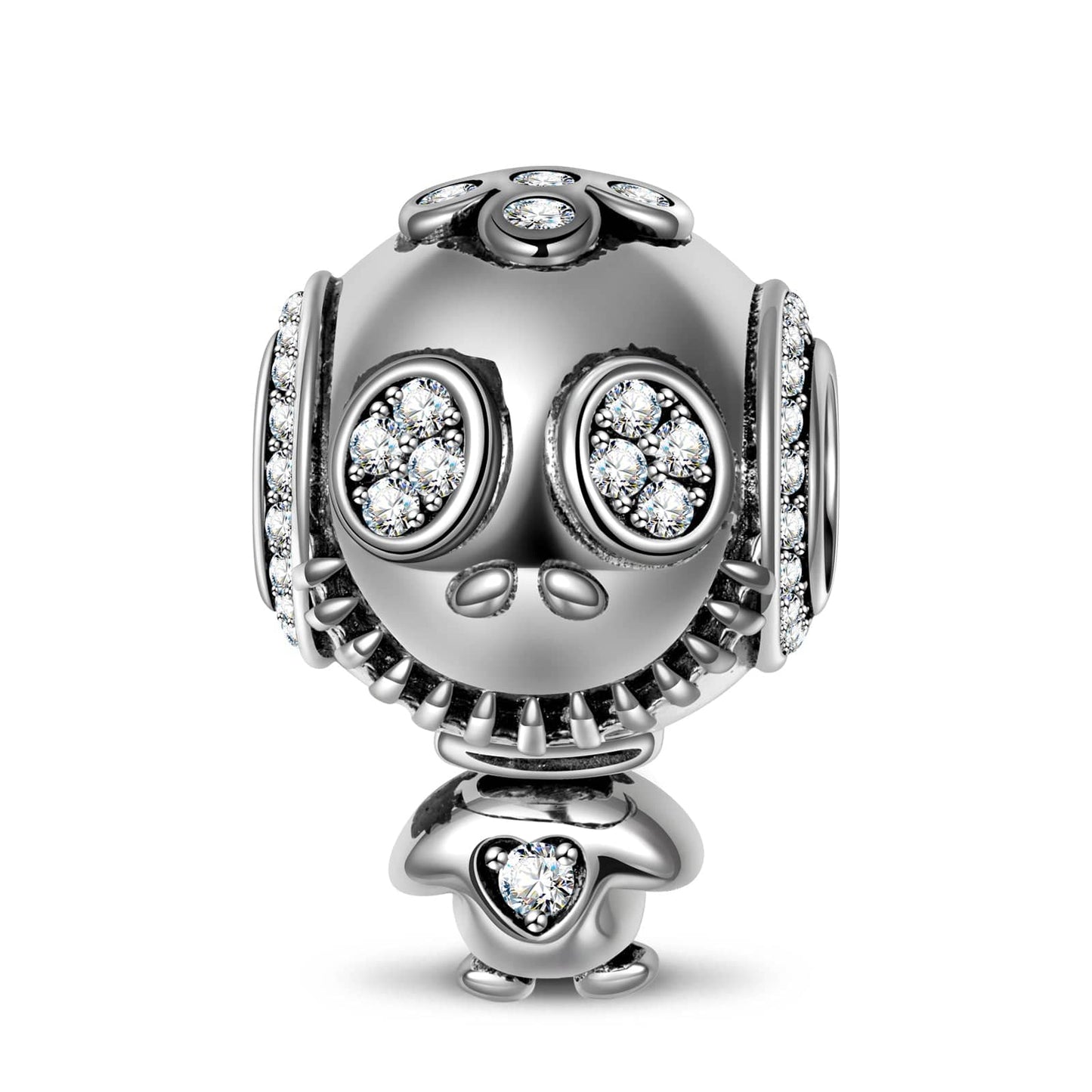Sterling Silver The Muppets of Horror Dangle Charms With Enamel In Blackened 925 Sterling Silver