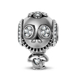Sterling Silver The Muppets of Horror Dangle Charms With Enamel In Blackened 925 Sterling Silver