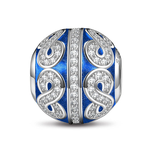 gona- Sterling Silver Eternity Charms With Enamel In White Gold Plated
