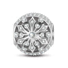 Sterling Silver Snow Dance Charms In White Gold Plated