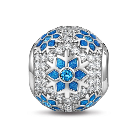 gona- Sterling Silver Blue Ice Charms With Enamel In White Gold Plated