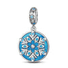 Sterling Silver Blue Ice And Snow Magic Dangle Charms With Enamel In White Gold Plated