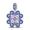 Sterling Silver Blue Crush Dangle Charms With Enamel In White Gold Plated