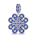 Sterling Silver Blue Crush Dangle Charms With Enamel In White Gold Plated