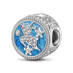 Sterling Silver The Happy Moose Charms With Enamel In White Gold Plated