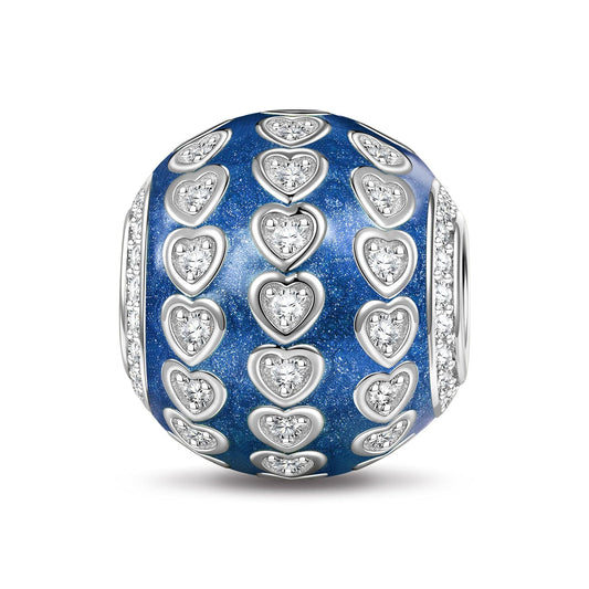 gona- Sterling Silver Infinite Love Charms With Enamel In White Gold Plated