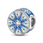 Sterling Silver Ice And Snow Magic Charms With Enamel In White Gold Plated