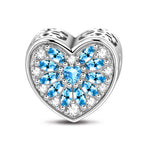 Sterling Silver Rose Of Snow Charms In White Gold Plated
