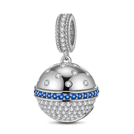 gona- Sterling Silver Little Bell Dangle Charms In White Gold Plated