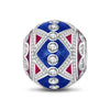 Sterling Silver Blue Mystical Powers Charms With Enamel In White Gold Plated