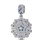 Sterling Silver Queen Of Glitter Dangle Charms With Enamel In White Gold Plated