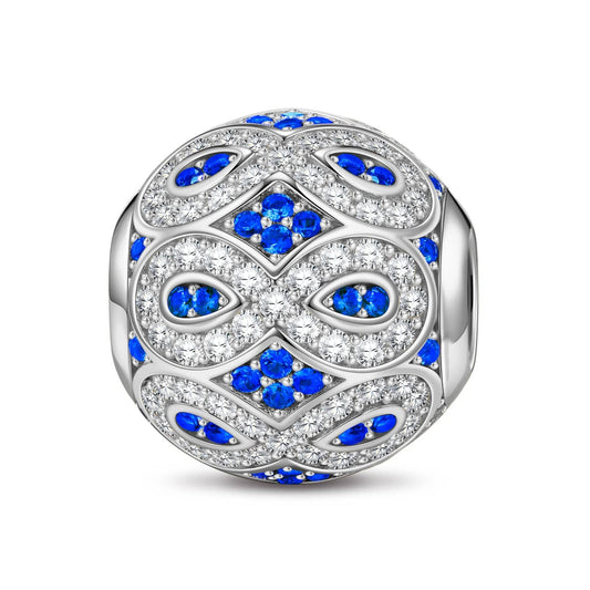 gona- Sterling Silver Interwoven Charms In White Gold Plated