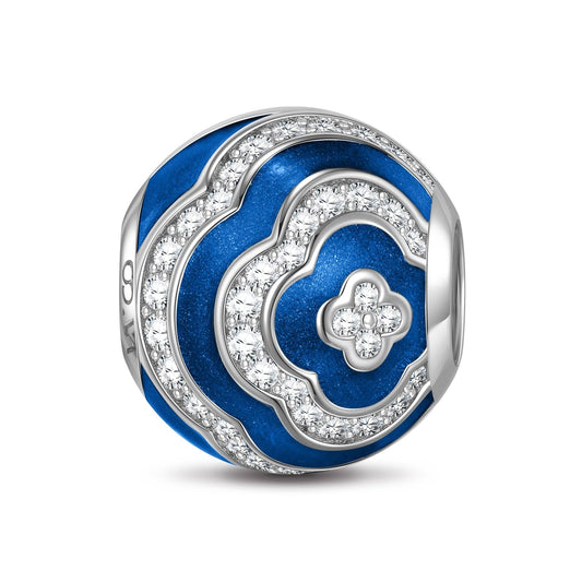 gona- Sterling Silver Lucky Keeper Charms With Enamel In White Gold Plated