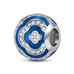 Sterling Silver Lucky Keeper Charms With Enamel In White Gold Plated
