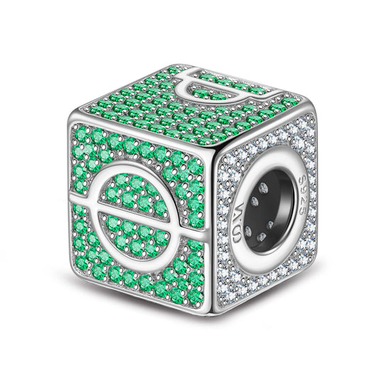 gona- Sterling Silver Football Pitch Charms In White Gold Plated