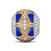 Sterling Silver Travel to the Sea Charms With Enamel In White Gold Plated