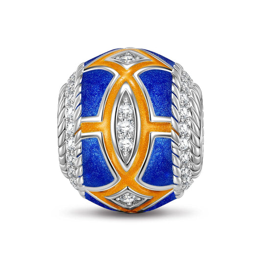 gona- Sterling Silver Travel to the Sea Charms With Enamel In White Gold Plated