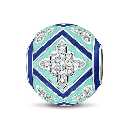 gona- Sterling Silver The Light of the Church Charms With Enamel In White Gold Plated