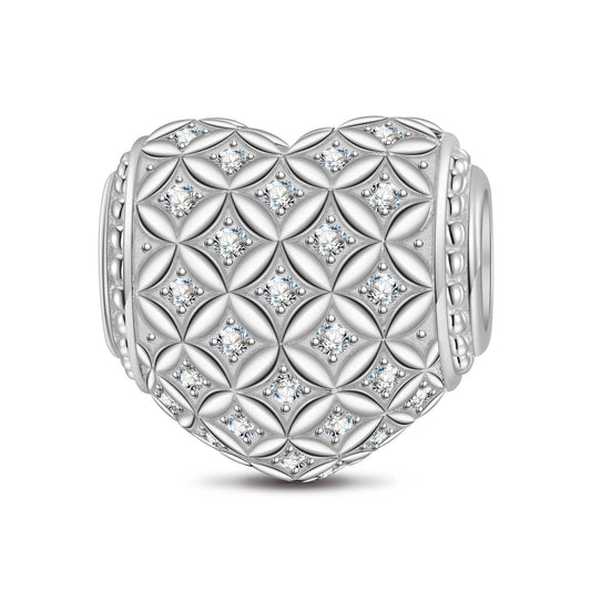gona- Sterling Silver Interweaving Of Love Charms In White Gold Plated