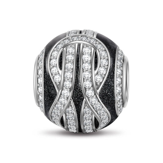 gona- Sterling Silver Stay Together Charms With Enamel In White Gold Plated