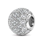 Sterling Silver Ripples of Love Charms In White Gold Plated