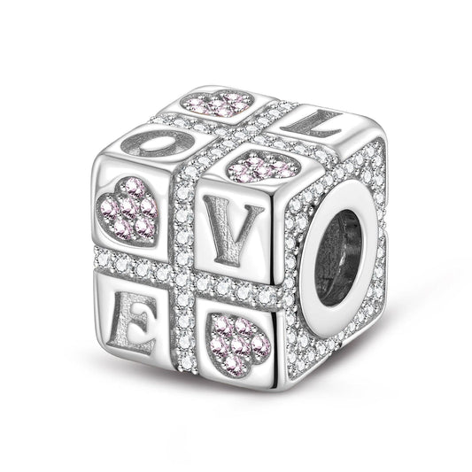 gona- Sterling Silver Favours Of Love Charms In White Gold Plated