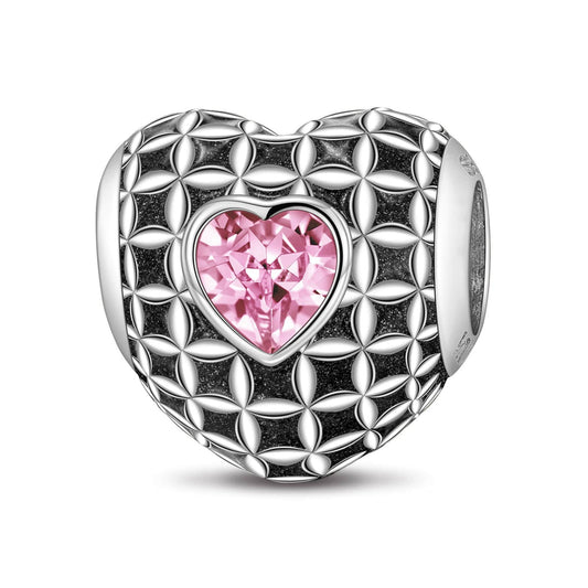 gona- Sterling Silver The Only Love Charms With Enamel In White Gold Plated