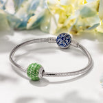Sterling Silver Misty Forest Charms With Enamel In White Gold Plated