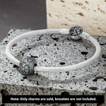 Sterling Silver XL Size Fission Charms In Blackened 925 Sterling Silver Plated For Men