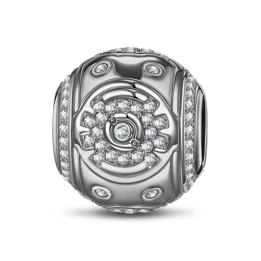 gona- Sterling Silver XL Size Grey Mech Charms In Blackened 925 Sterling Silver Plated For Men